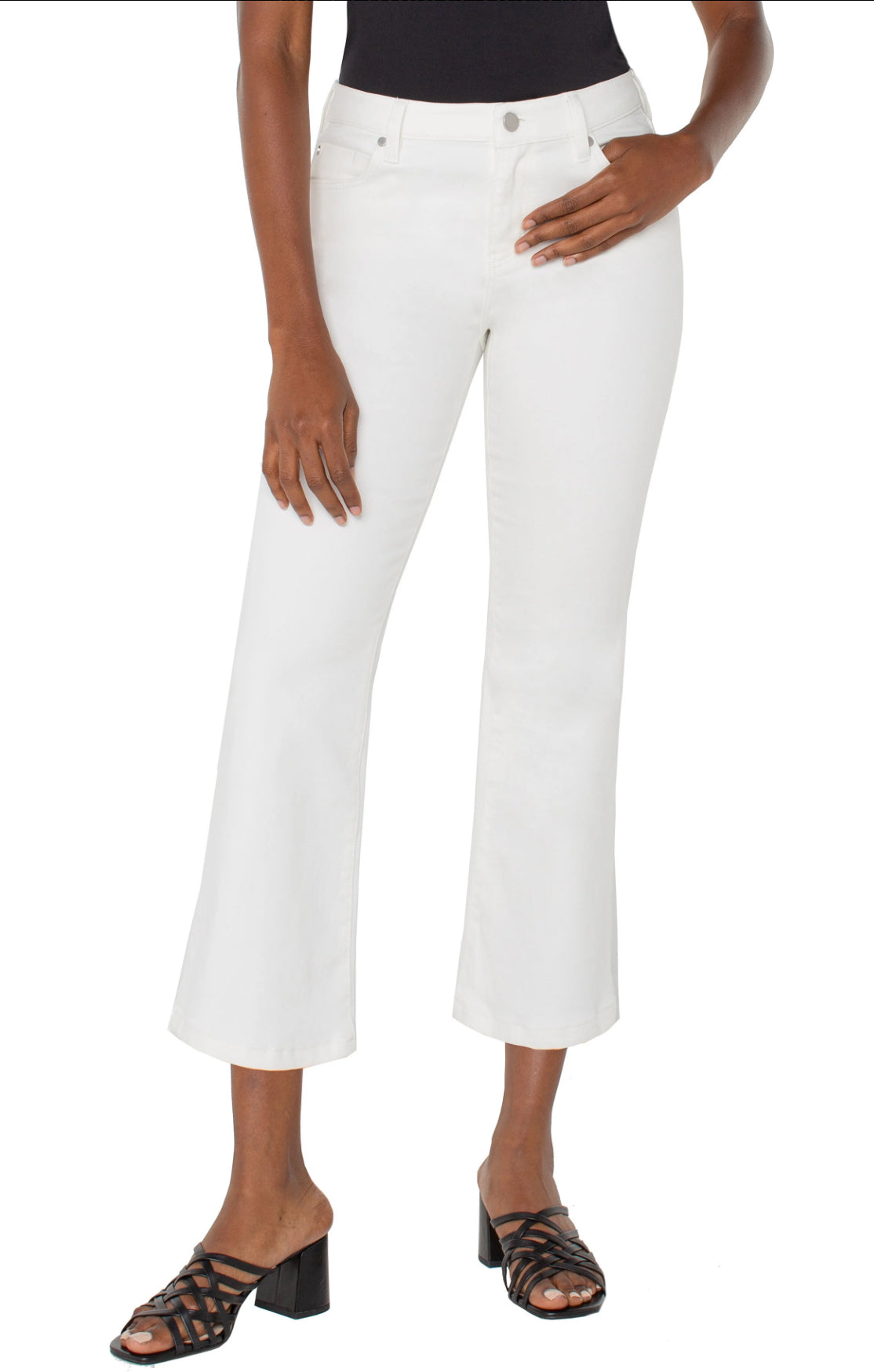 Liverpool-Hannah Crop Flare-White