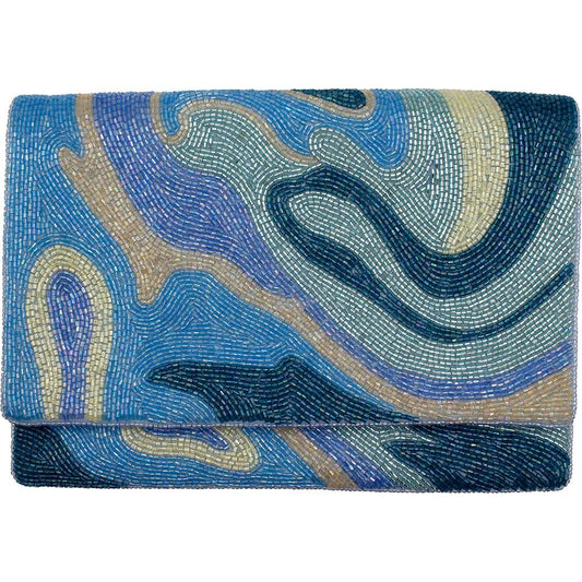 Beaded Clutch-Blue
