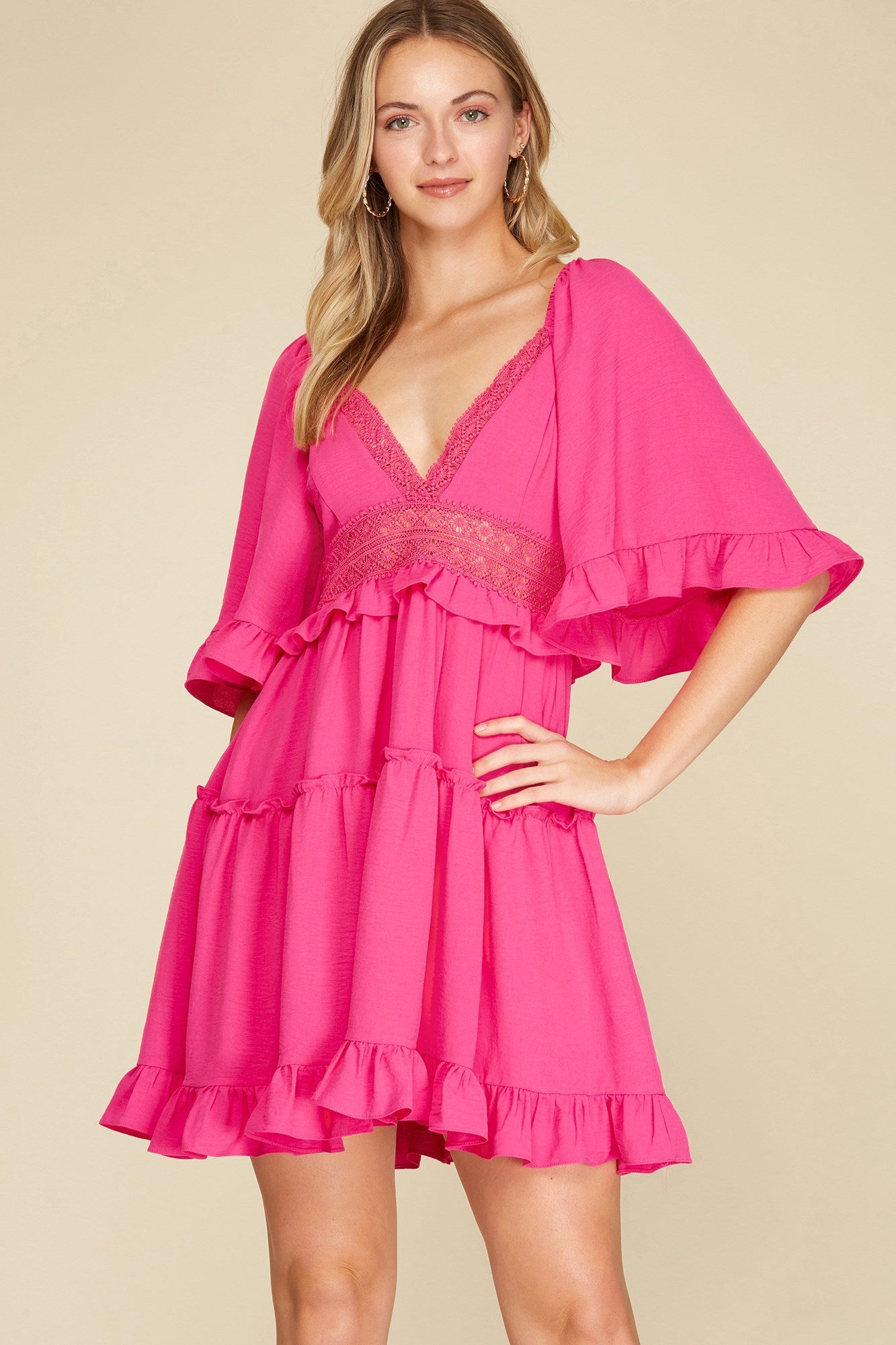 The Bella Dress-Hot Pink