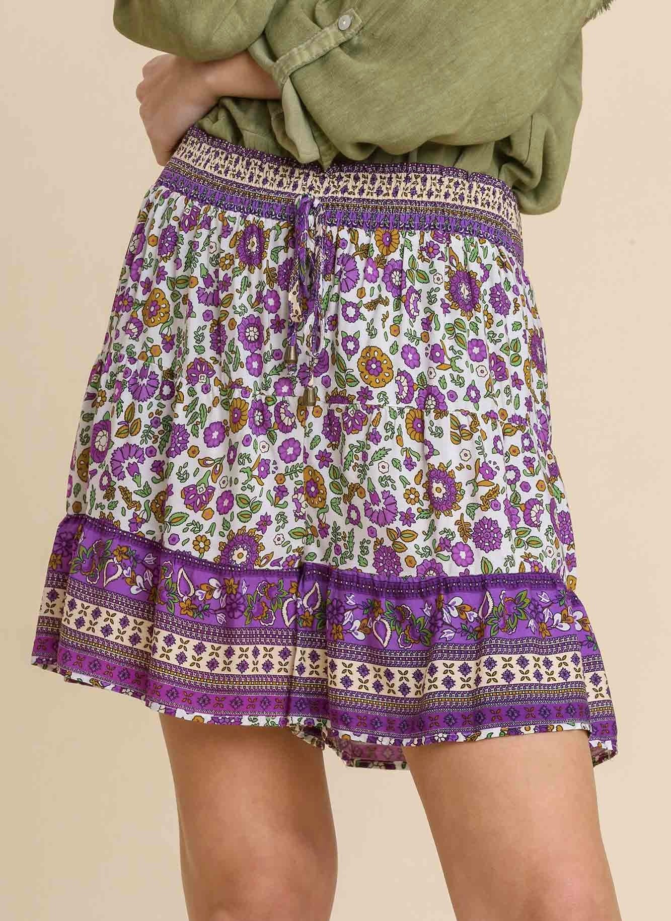 Swing Shorts-Green/Purple