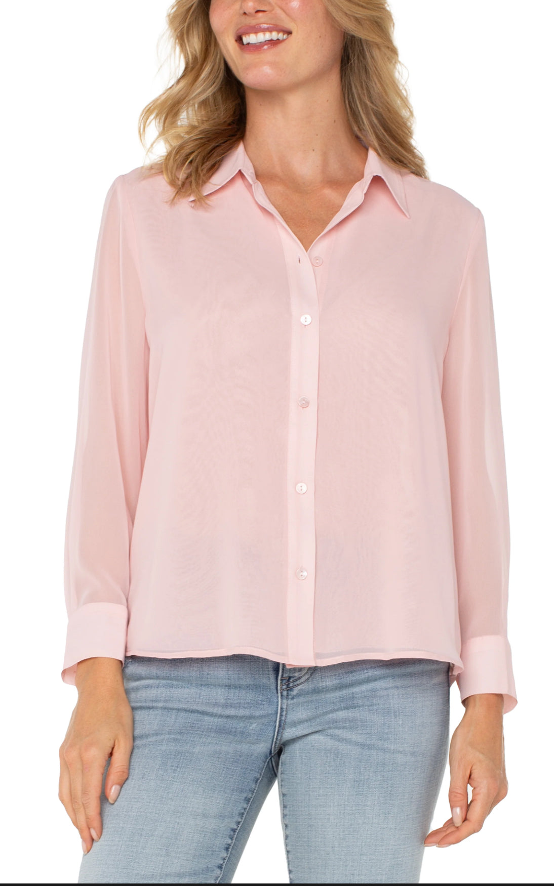 Liverpool-Top w/Pleat-Pink