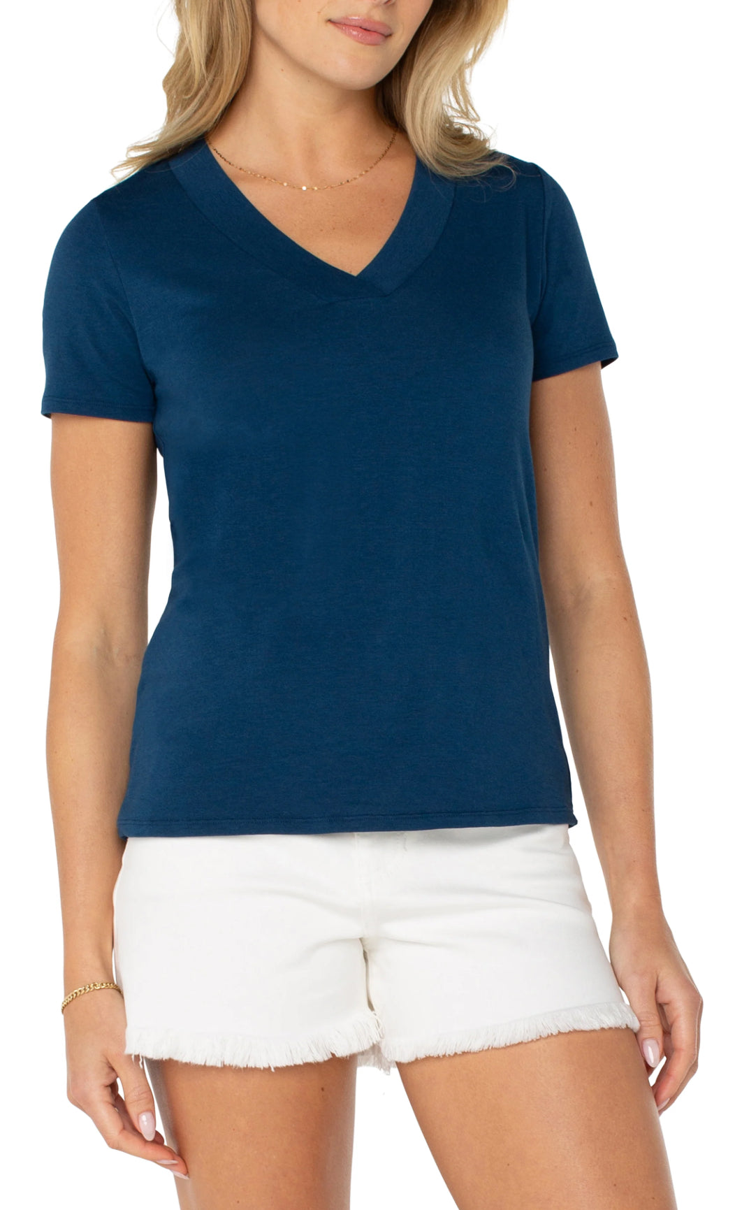 Liverpool-Short Sleeve Knit Tea-Navy