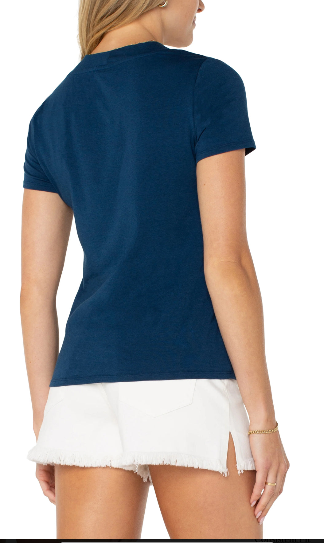 Liverpool-Short Sleeve Knit Tea-Navy
