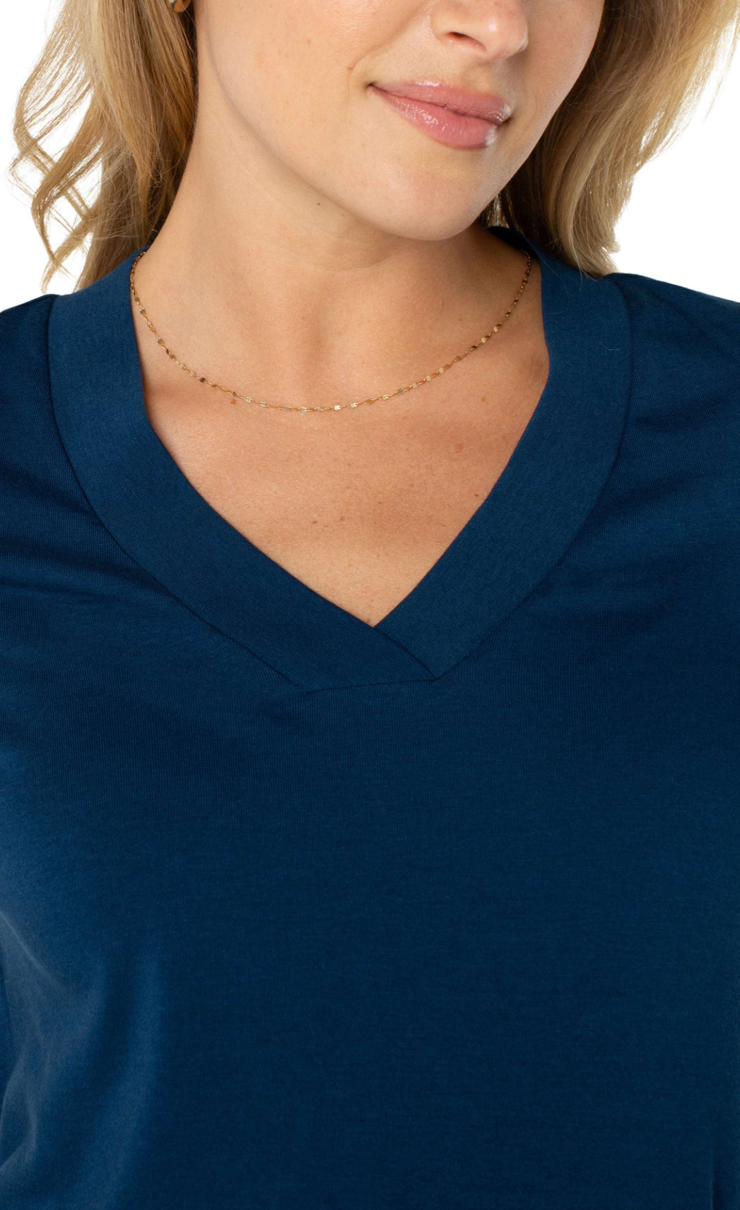 Liverpool-Short Sleeve Knit Tea-Navy