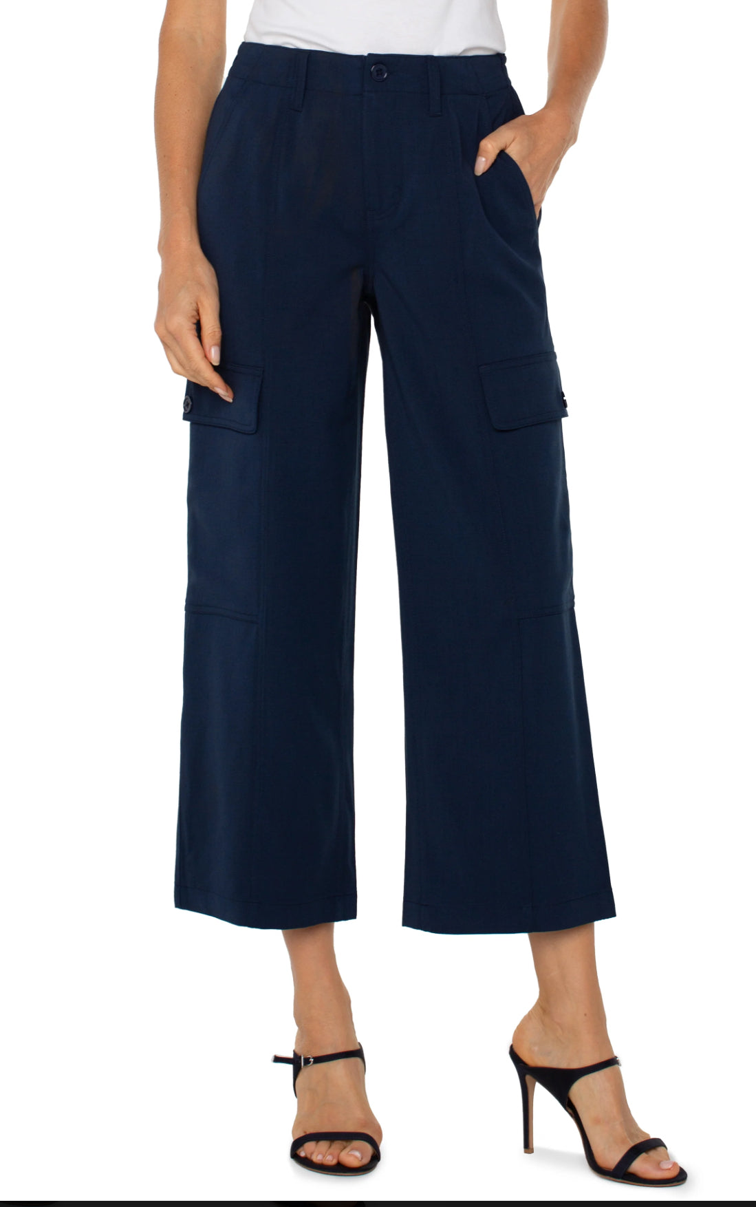 Liverpool HR-Cargo Crop-Navy