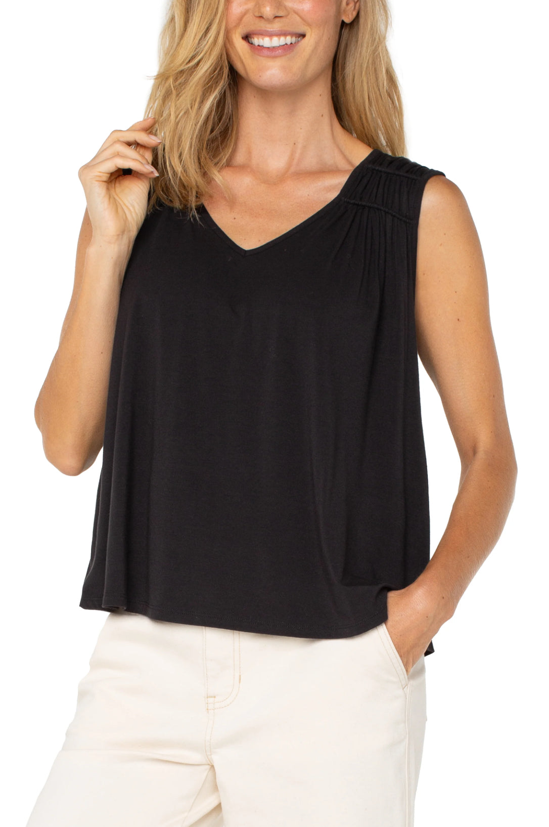 Liverpool-Sleeveless Knit-Black