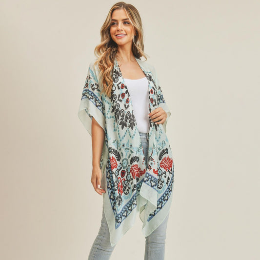Damask Kimono-Blue