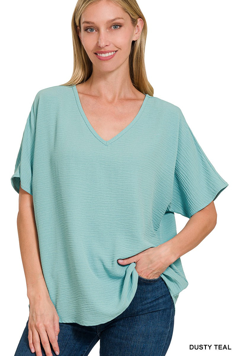 The Lauren Blouse-Dusty Teal