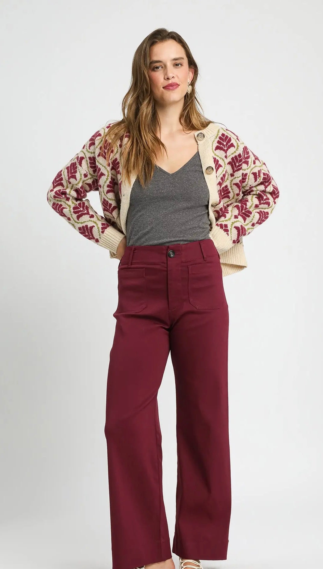 The Julia Pant-Cranberry
