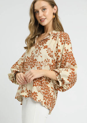 Cherry Blossom Print-Caramel