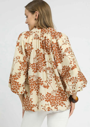 Cherry Blossom Print-Caramel