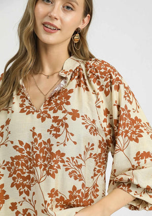 Cherry Blossom Print-Caramel