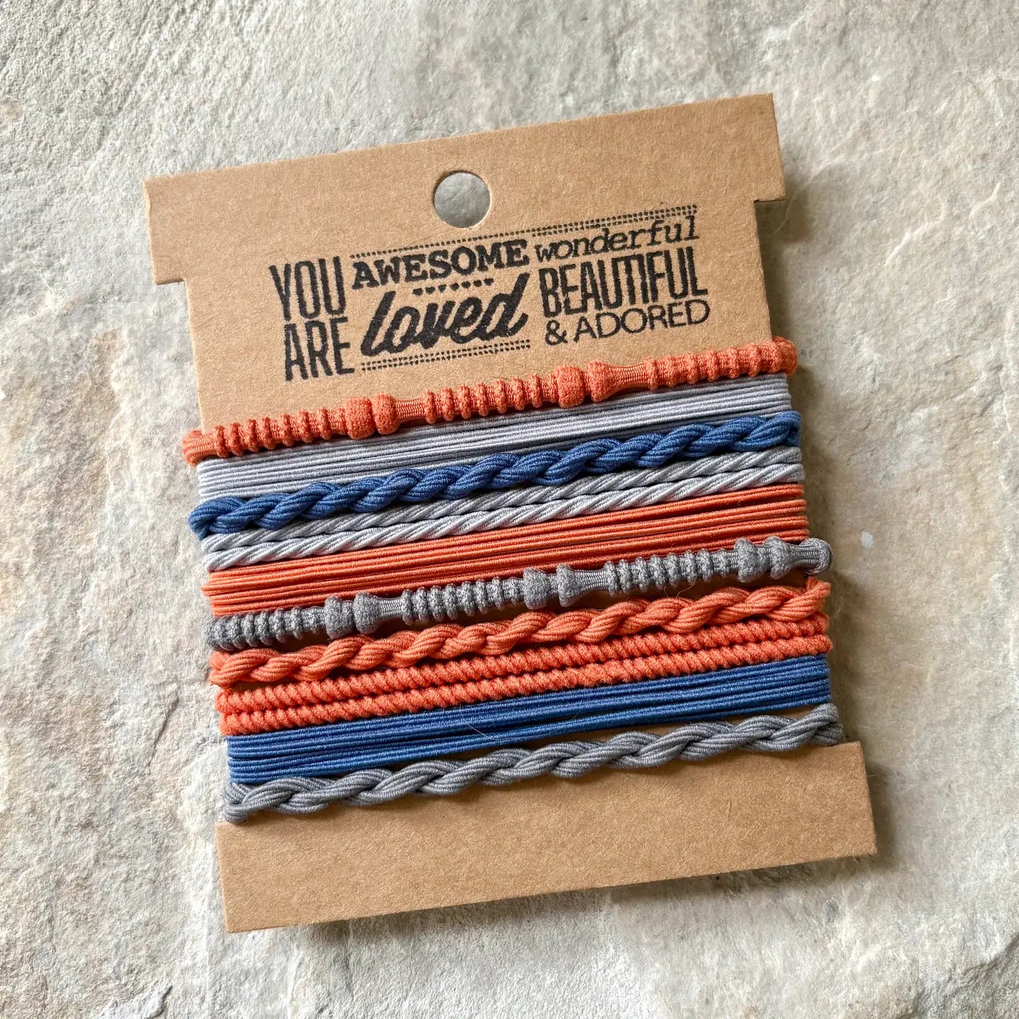 Boho Hair Ties | Orange & Blue