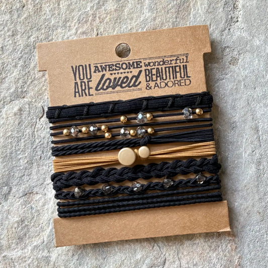 Boho Hair Ties-Black