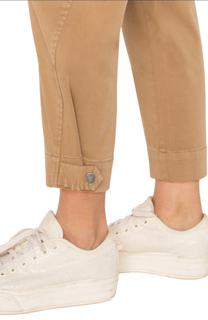 Liverpool-Utility Crop W/Tab Hem-Camel