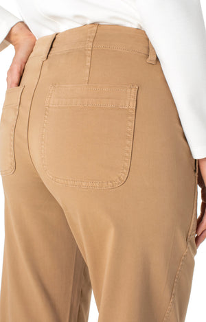 Liverpool-Utility Crop W/Tab Hem-Camel