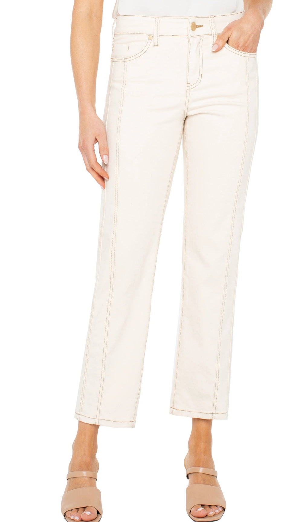 Liverpool-Kennedy Crop Straight-Ecru