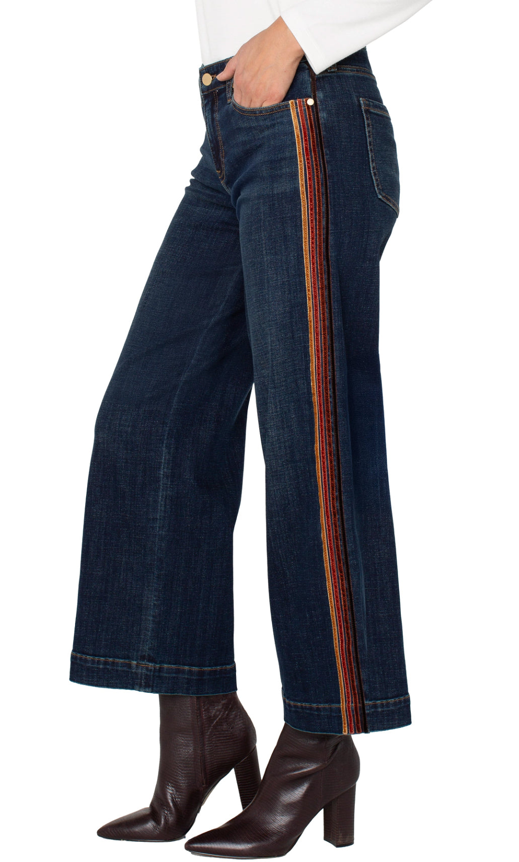 Liverpool Stride Wide Leg-Velvet Trim