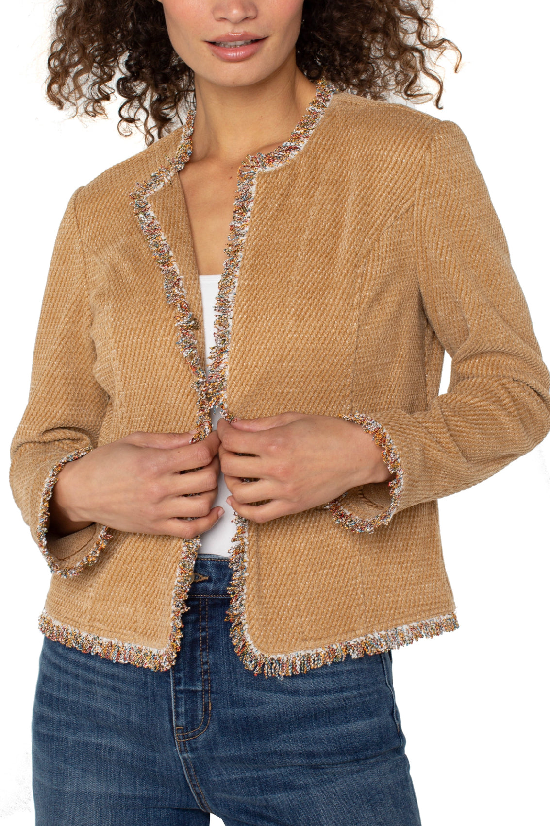 Liverpool-Collarless Jacket-Honey