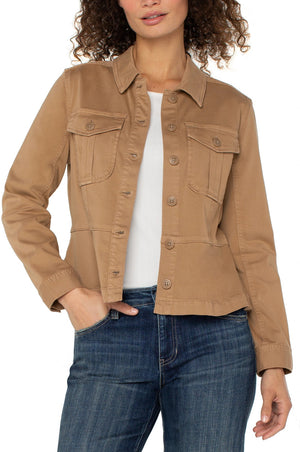 Liverpool Peplum Jacket-Desert Camel