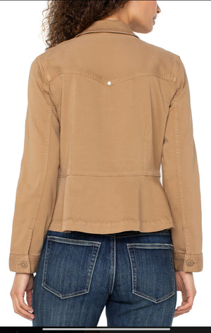 Liverpool Peplum Jacket-Desert Camel