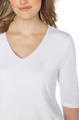 Liverpool-1/2 Sleeve Knit Top-Cream