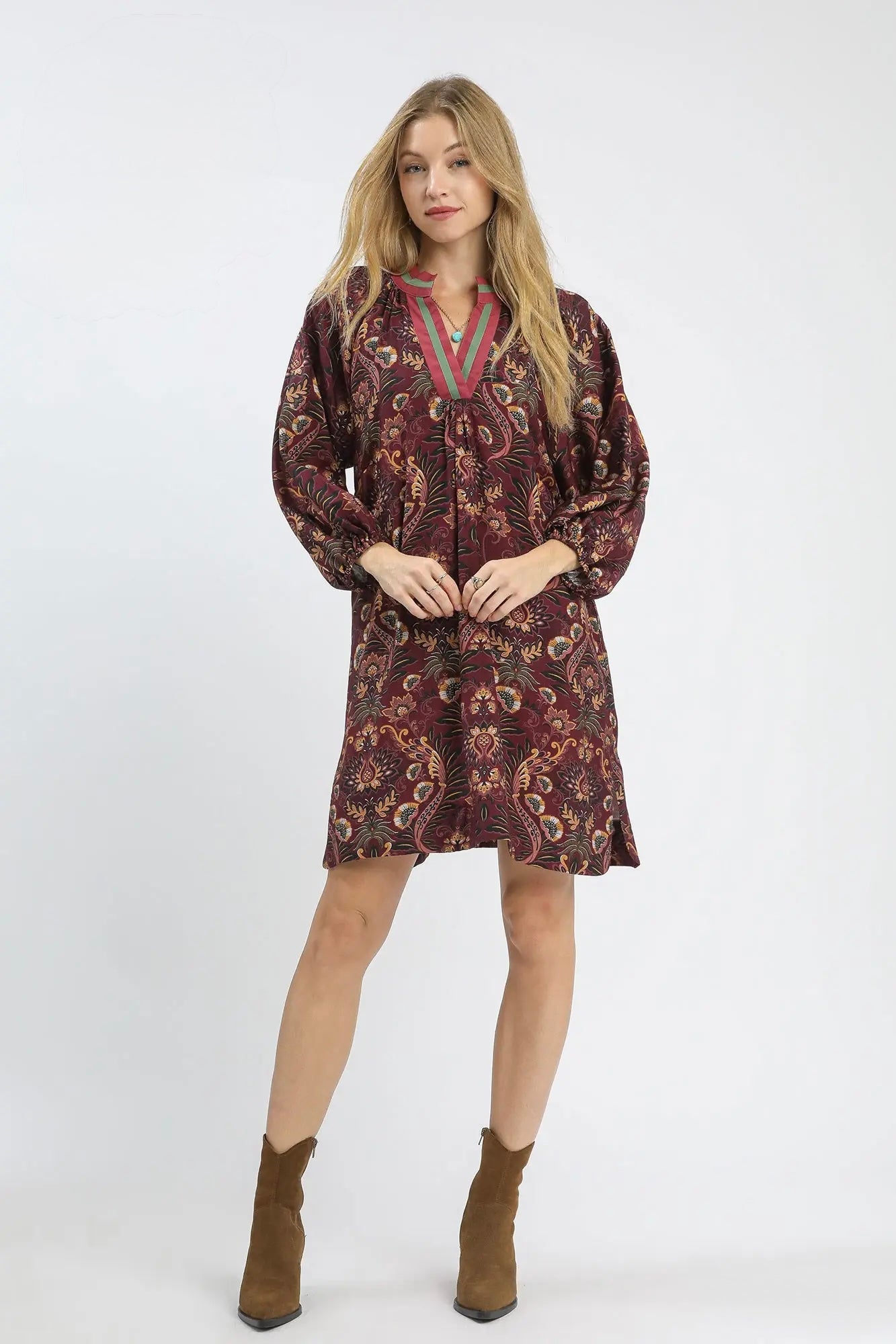 The Grace Dress-Wine Mix