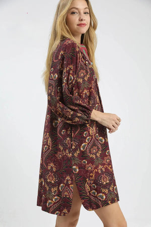 The Grace Dress-Wine Mix