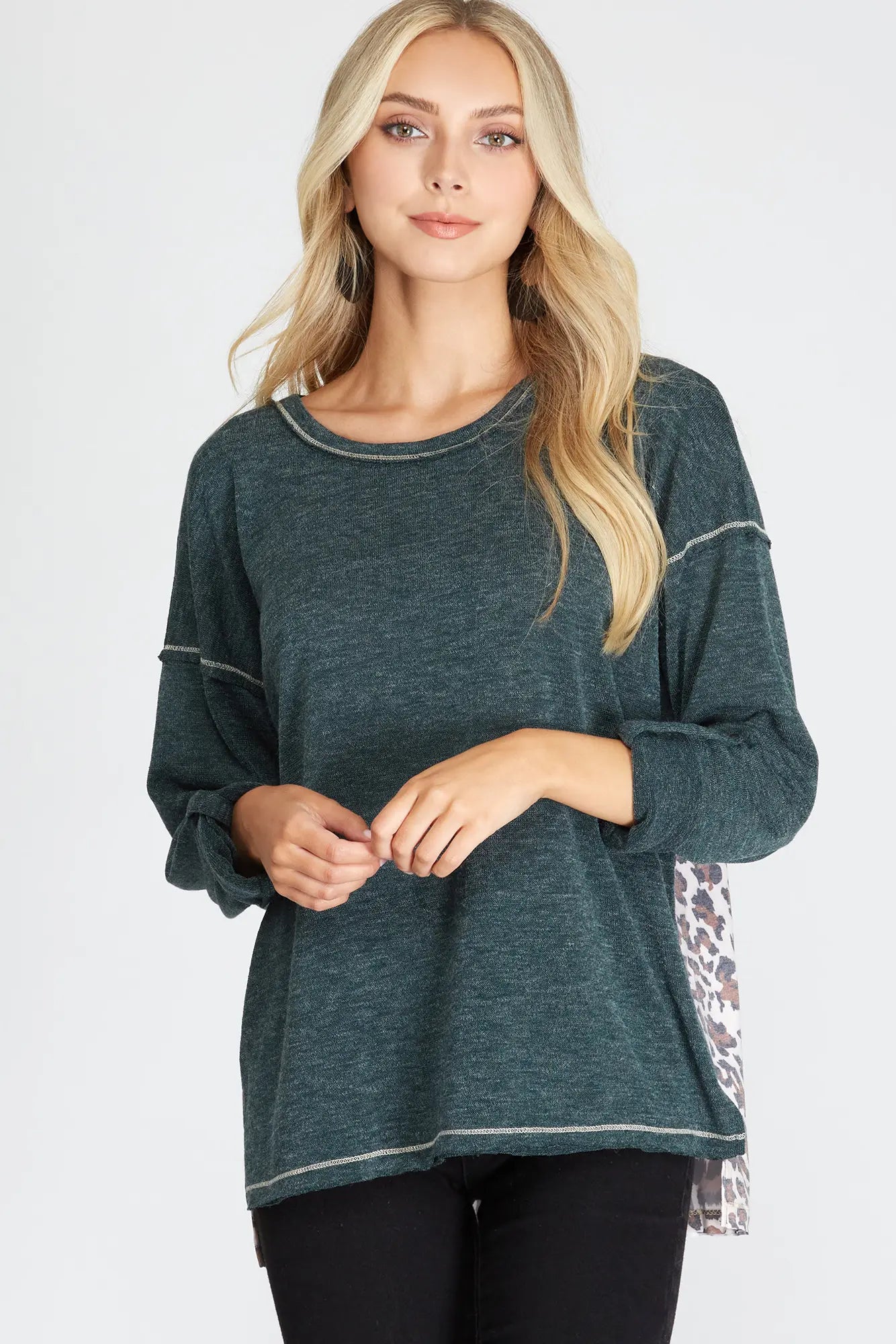 Take It Up A Notch-Teal/Animal Print