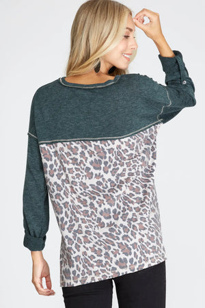 Take It Up A Notch-Teal/Animal Print