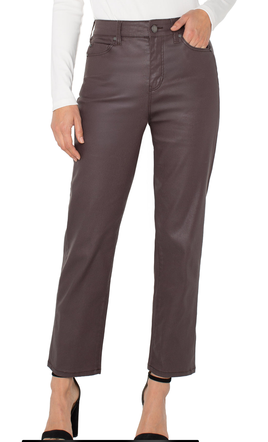 Liverpool-Kennedy HR Crop-Coated Denim