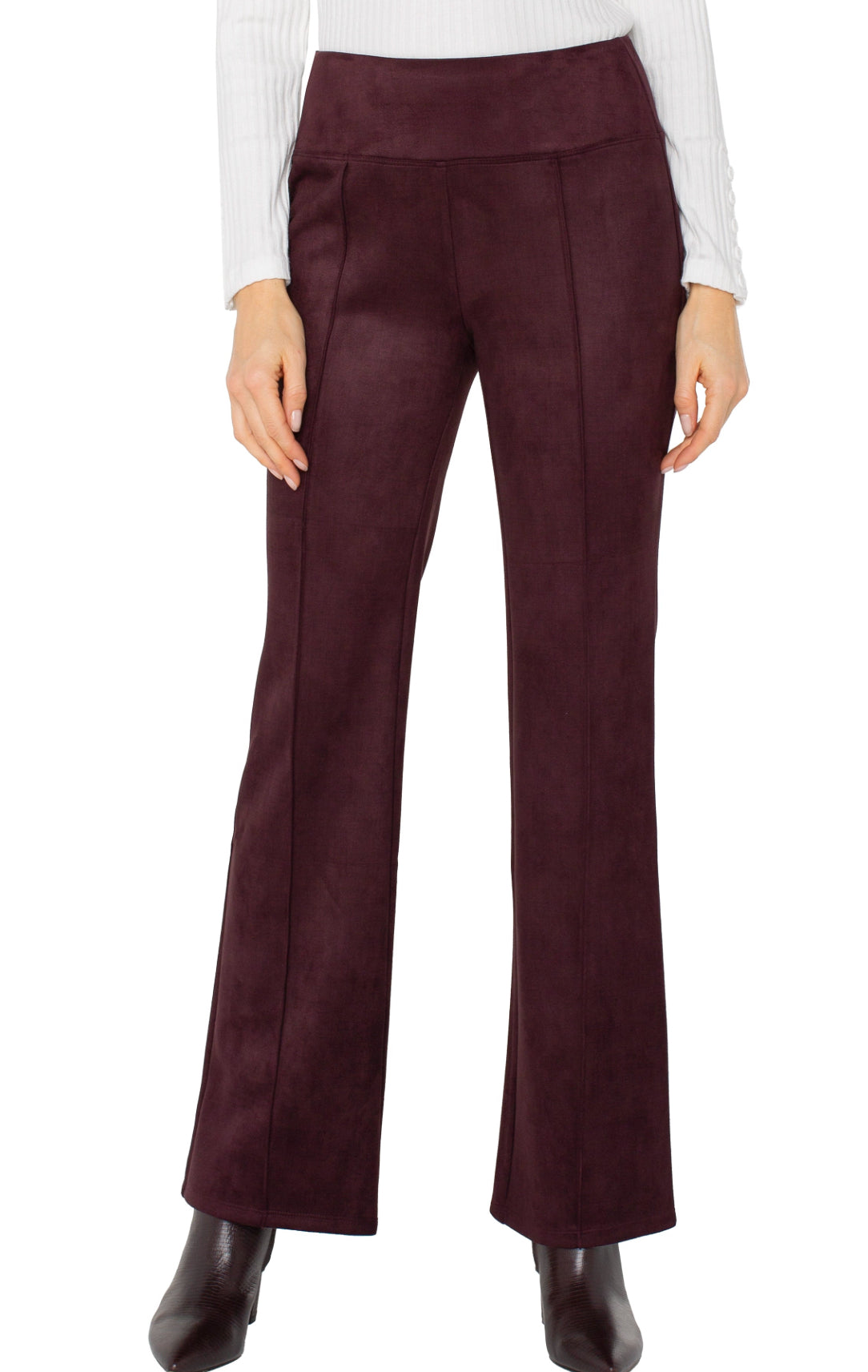 Liverpool-Pearl Full Length Flare W/ Pintucks