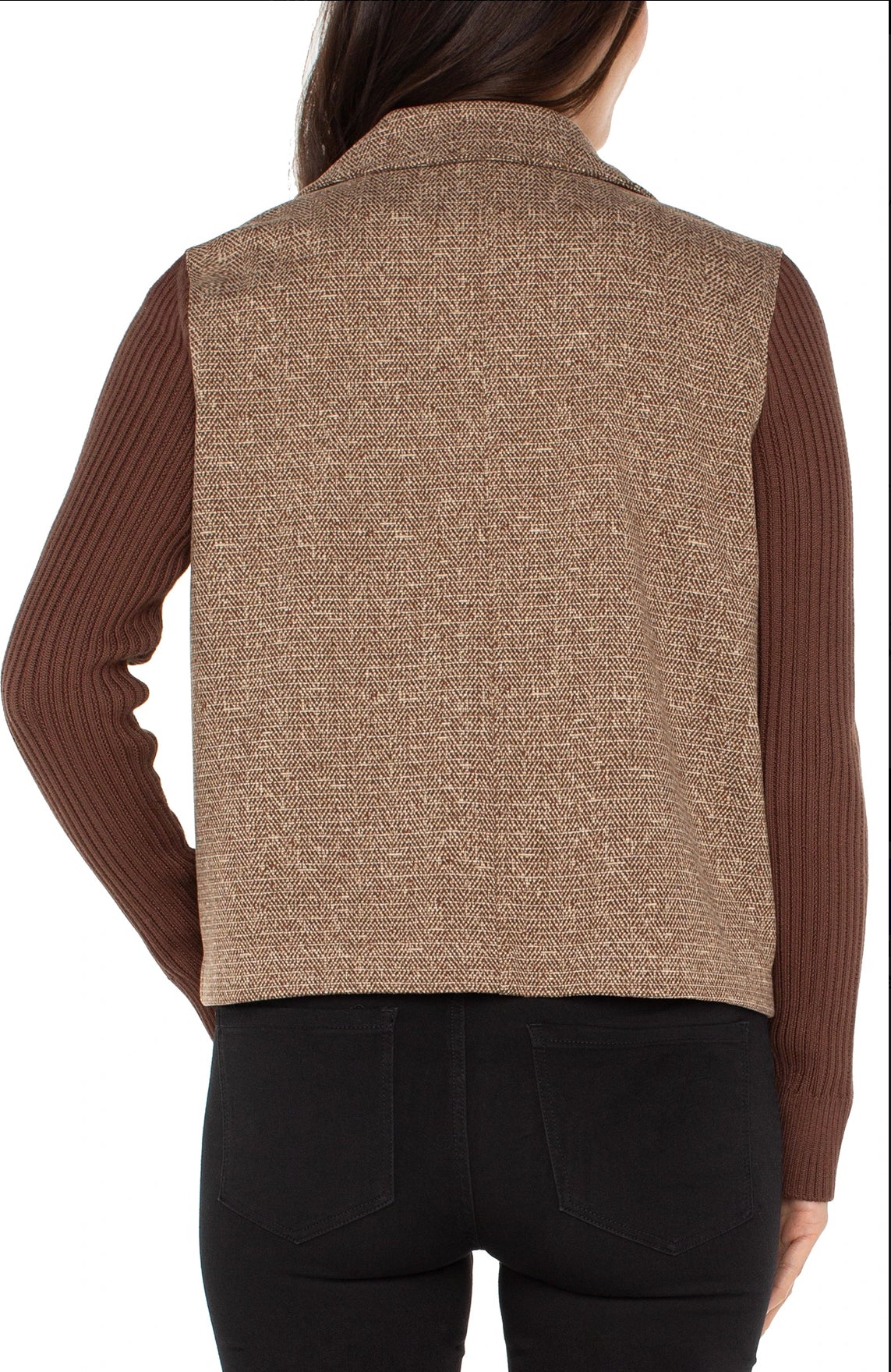 Liverpool-Shacket w/Sweater Sleeves/Chocolate