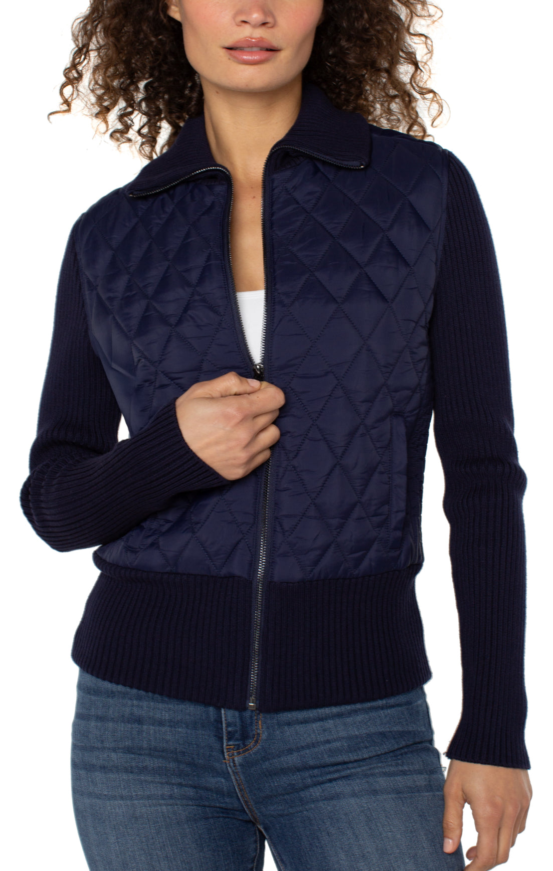 Liverpool-LS Sweater/Woven Jacket-Navy