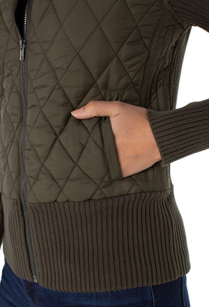 Liverpool LS-Sweater Woven Jacket-Forest Night