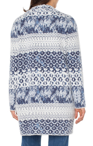 Liverpool-Open Front Coatigan Sweater-Blue