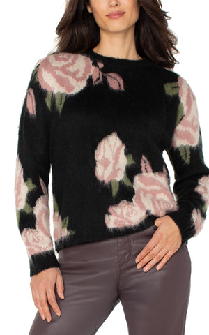 Liverpool-Crew NeckSweater-Black Floral