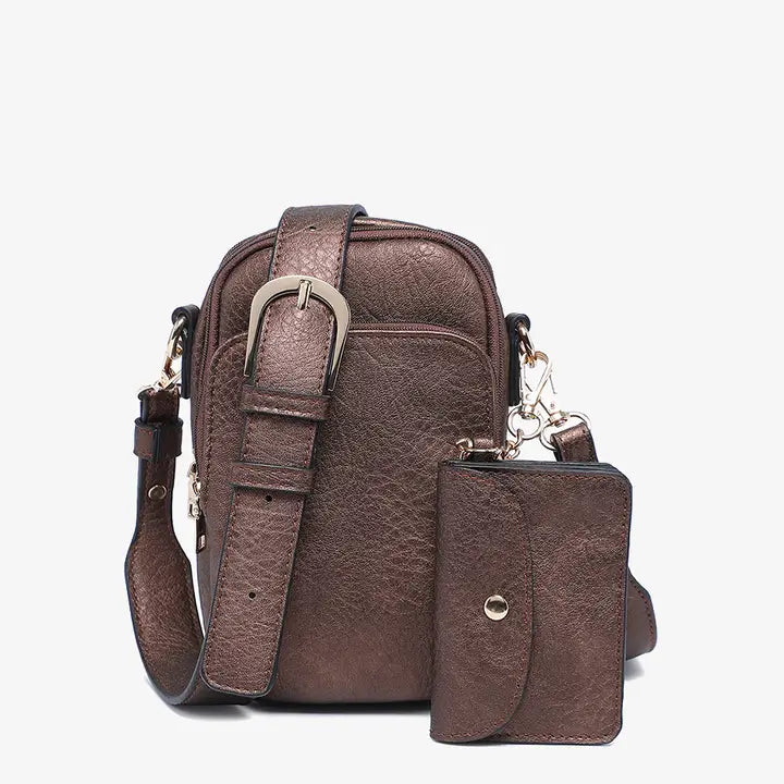 Parker Compartment Crossbody- Cocoa Pearl
