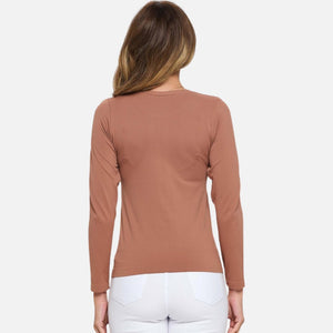 Seamless Round Neck LS-Mocha