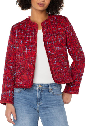 Liverpool-Collarless Jacket-Red