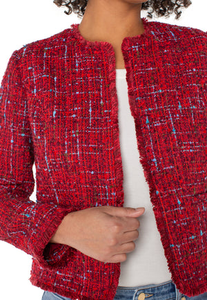 Liverpool-Collarless Jacket-Red