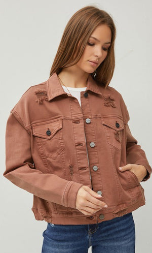 Risen-Distressed Jacket-Espresso