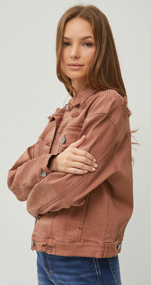 Risen-Distressed Jacket-Espresso