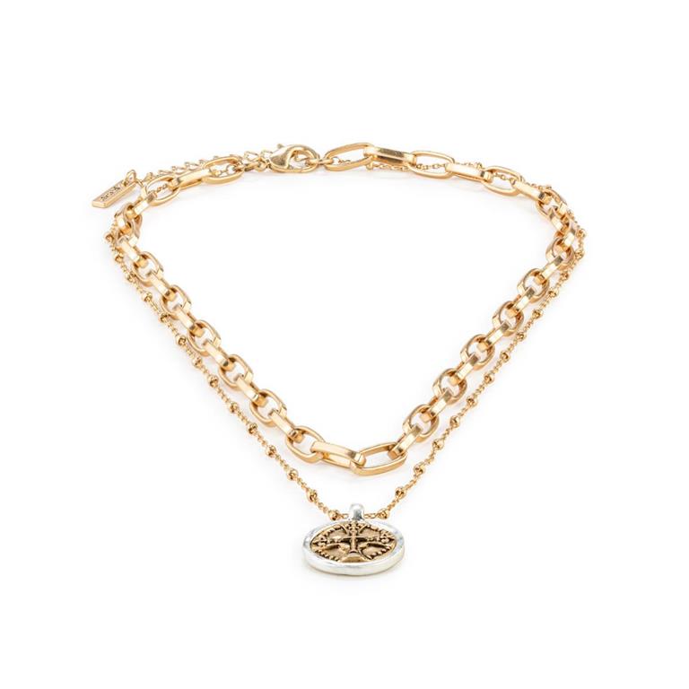 Wrapped In Prayer Necklace-Gold