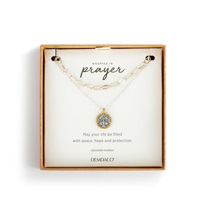 Wrapped In Prayer Necklace-Silver