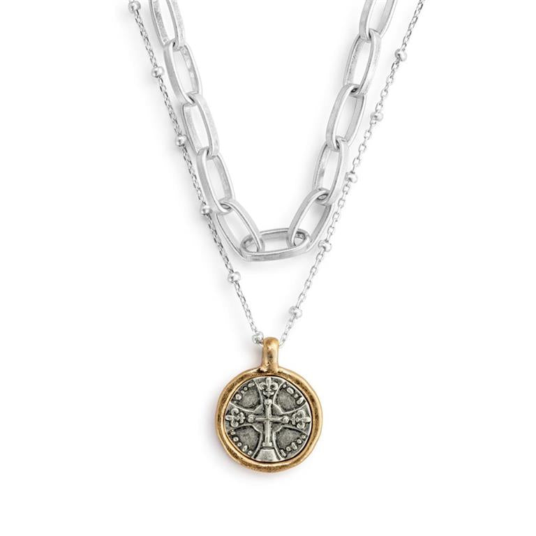 Wrapped In Prayer Necklace-Silver