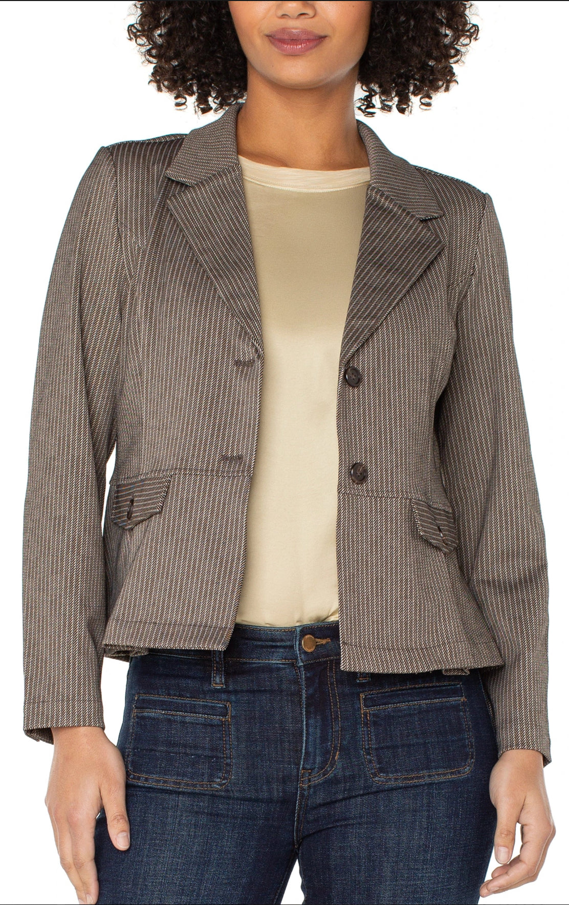 Liverpool Peplum Jacket-Camel