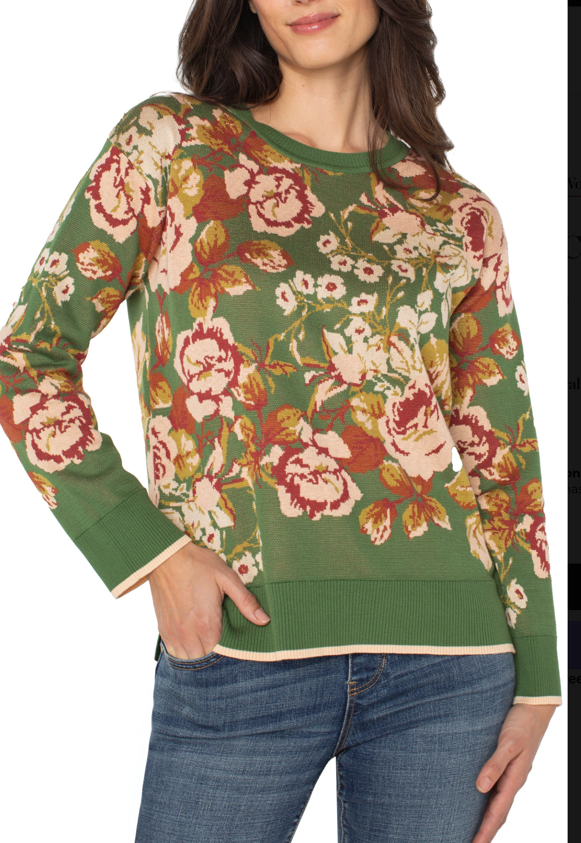 Liverpool Crew Neck Sweater-Green Multi