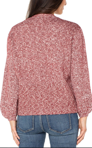 Liverpool Button Front Cardigan-Maroon