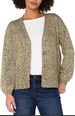 Liverpool Button Front Cardigan-Olive